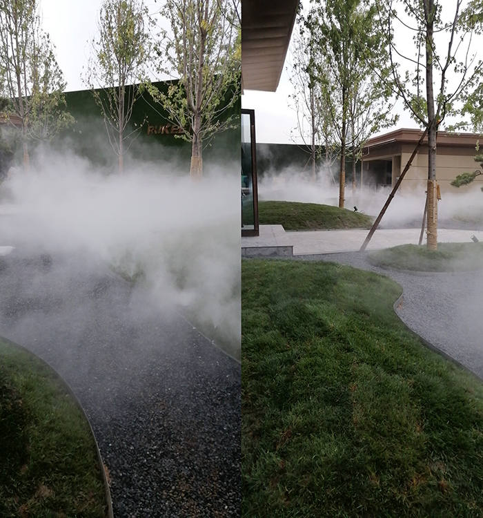 太白縣售樓部水簾造霧景觀案例